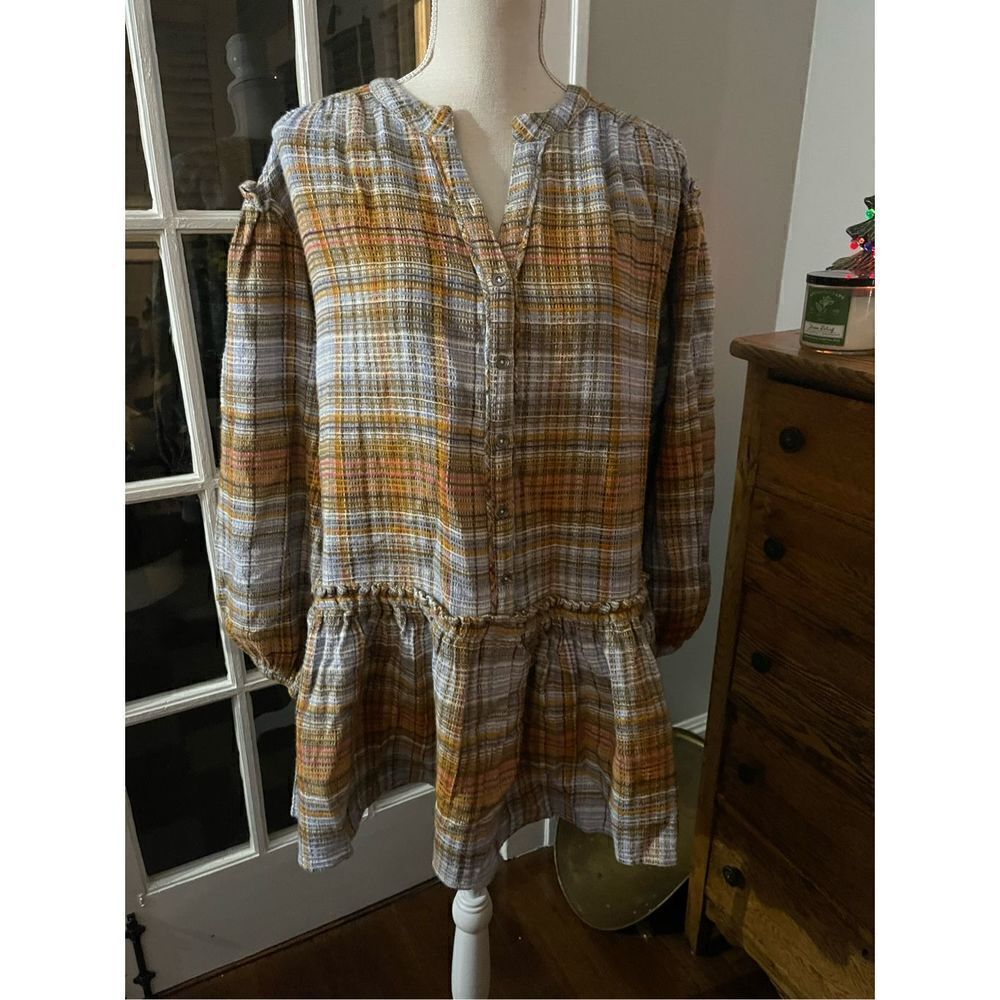 Free People - Alexa Plaid Mini Dress size S - Picture 5 of 8